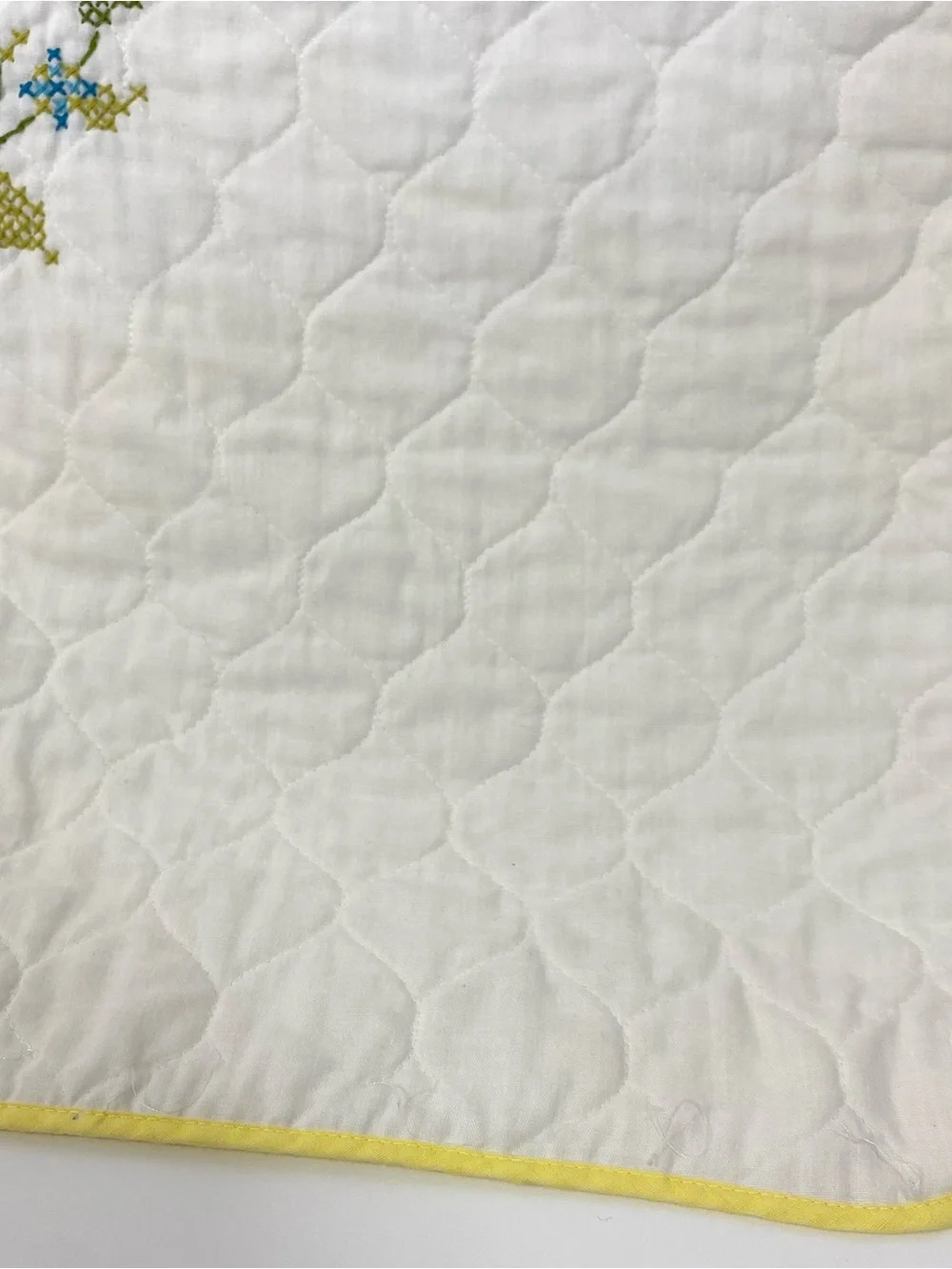Vintage Cross Stitched Baby Quilt Animal Blanket Raccoon Squirrel